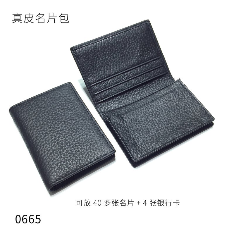Top Layer Cowhide Business Card Bag Men'S And Women'S Genuine Leather Card Case Business Card Case Soft Leather Coin Purse Can Be Pressed Logo - Image 2